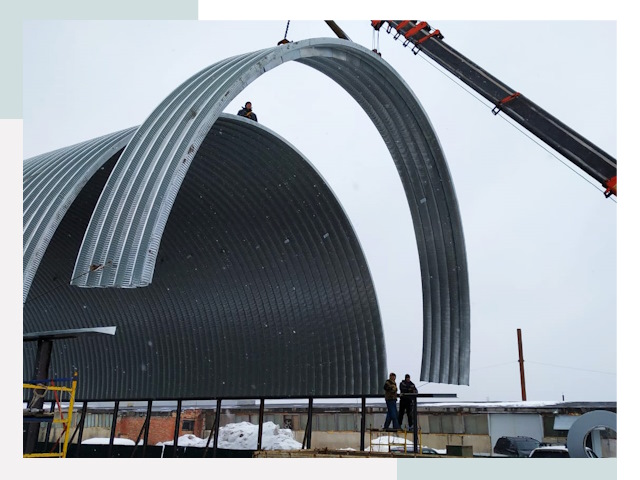 Полукруглые ангары в Тихорецке